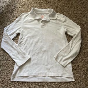 White Long Sleeve Collared Polo